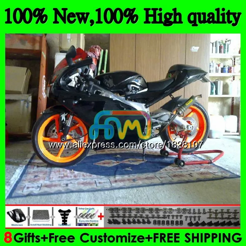 RS125R для Aprilia RS 125 R RR RS125 99 00 01 02 03 04 05 64BS. 19 RS4 RS-125 1999 2000 2001 глянцевый черный 2002 2003 2005 обтекатель