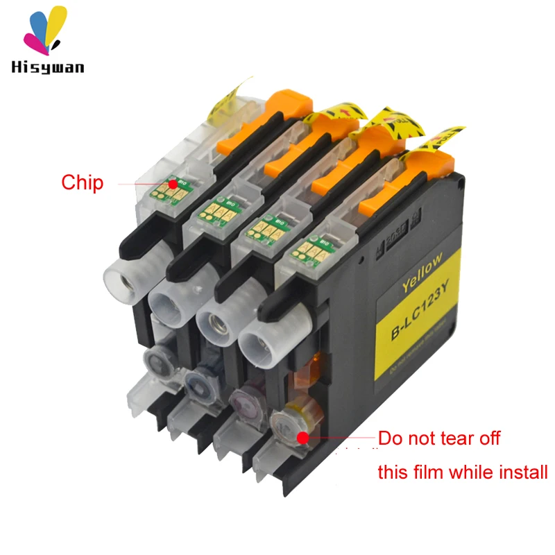 Hisywan LC123 чернильный картридж для принтера brother MFC-J4410DW J4510DW J4610DW J4710DW J470DW J6920DW J870DW J245 J650DW J6720DW J6520DW