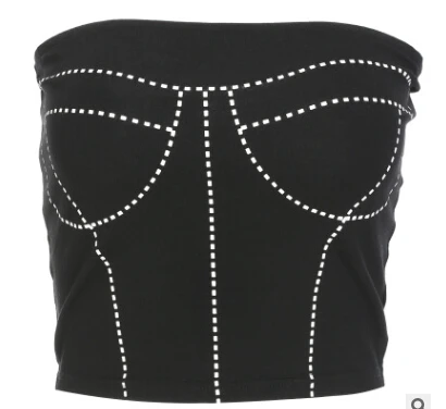 Strapless Женская летняя повседневная майка без рукавов, топ, Женский бюстье, бюстгальтер, жилет, Короткие топы, бюстгальтер, майка, женская одежда, уличная Клубная одежда - Цвет: Strapless