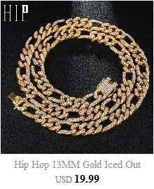 Хип-хоп 1 комплект 13 мм золото серебро полный Iced Out проложили Стразы кантри кубинская цепь CZ Bling ожерелья для мужчин ювелирные изделия