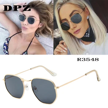 

Luxury brand Women Sunglasses Brand Designer Polygon Clear Lens Sunglasses Metal Men Vintage Sun Glasses Hexagon