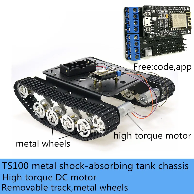 ESP8266 RC умный робот Танк шасси с двойным двигателем постоянного тока + макетная