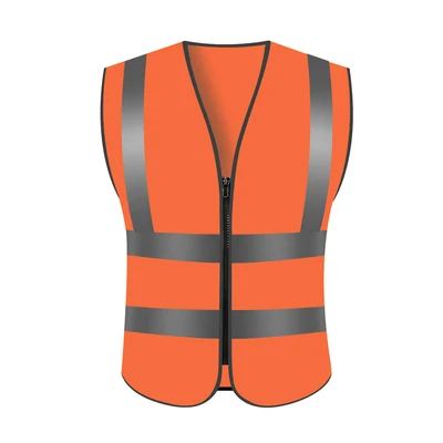 Унисекс Высокая видимость светоотражающий жилет много карманов спецодежда защитная одежда светофора предупреждающий сетчатый жилет - Цвет: Orange no pocket