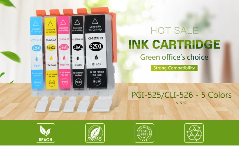 Plavetink 2 комплекта PGI525 CLI526XL принтера чернильный картридж для Canon PGI 525 CLI 526 XL совместимый для Canon PGI-525 CLI-526XL PIXMA IX6550 MG5150 MG5250 MG5350 MG6150 принтер с чипом