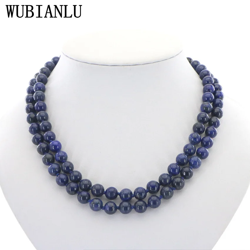 

WUBIANLU New 8mm Natural Stone Agates Rubys Crystal Jades Bead Necklace Women Jewelry Clothing Matching Wholesale T226