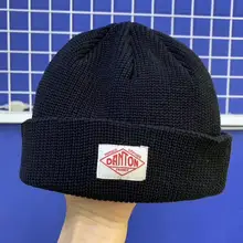 DANTON зимние шапки бини для мужчин женщин дамы Акриловые бусины в форме черепа кепки капот Трикотажные хип хоп Harajuku с манжетами короткие часы кепки 8 цветов