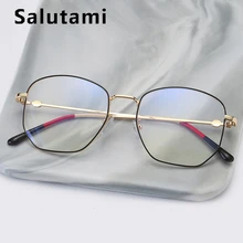 Многоугольная квадратная зеленая красная оправа для очков с принтом для женщин и мужчин, роскошный бренд, Черное золото, анти-синий светильник, компьютерные очки, прозрачные линзы