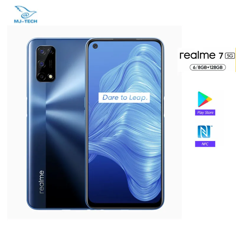 Realme 7 5G Dimensity 800U 6 ГБ 128 120 Гц Дисплей 48MP Камера 5000 мА/ч глобальная Версия 30 Вт Дротика