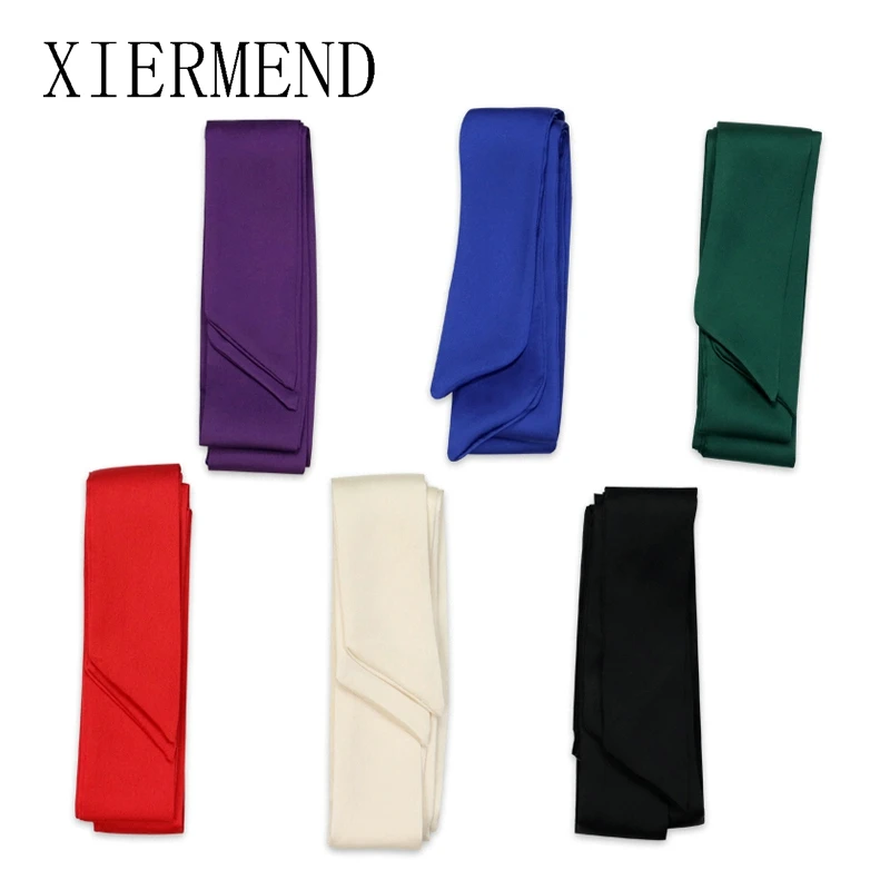 Kleines Temperament, kontrahierte lange, reine Farbschals, Damen-Frühlings- und Herbstmode, Taschenband, Gürtel, dünner Schal