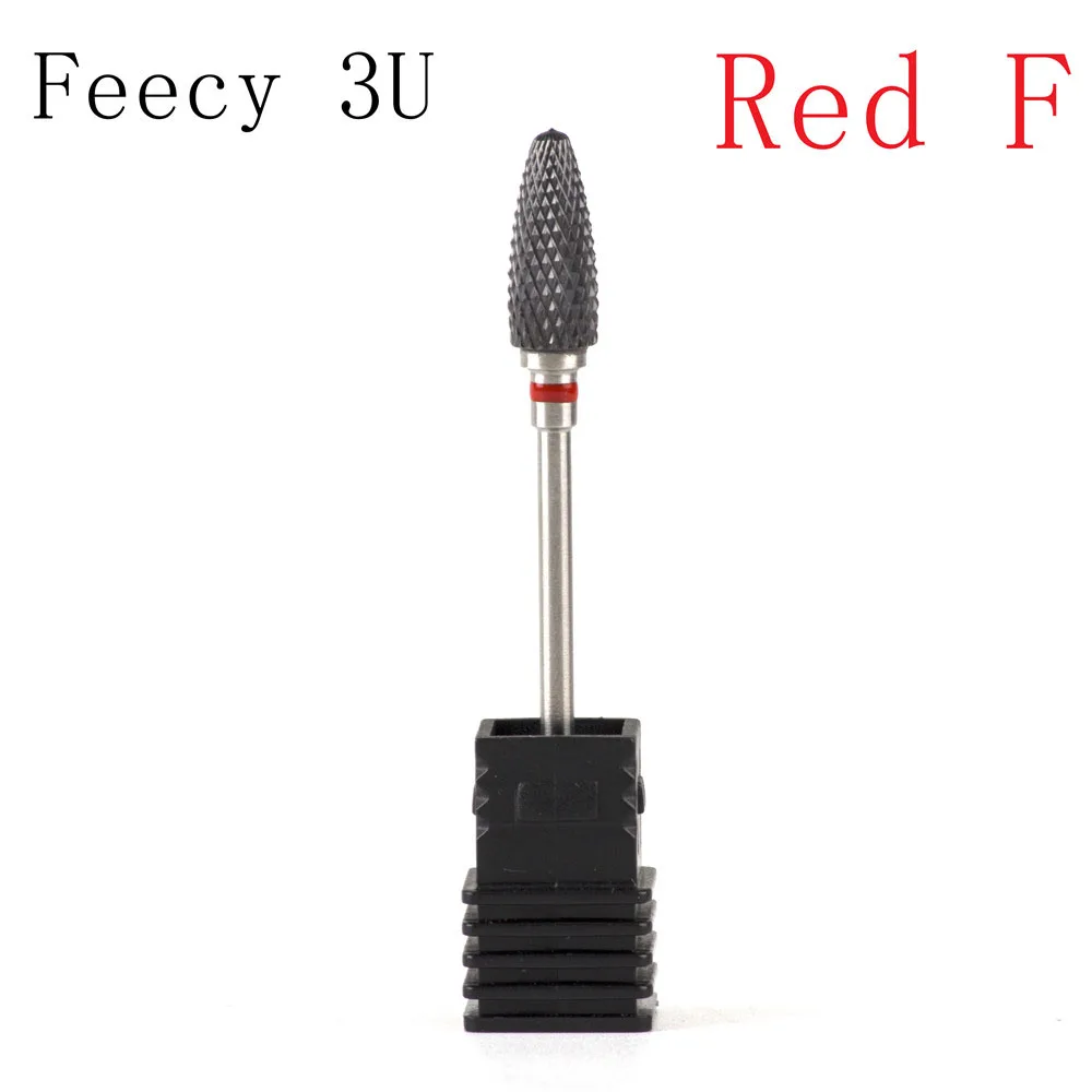 Feecy 3U Red F Фрезер для маникюра ногтей-дюймовые сверла для сверления, электрическая дрель для маникюра машина керамическая фреза фрезы педикюр бит аксессуары для ногтей - Цвет: Feecy 3U Red F