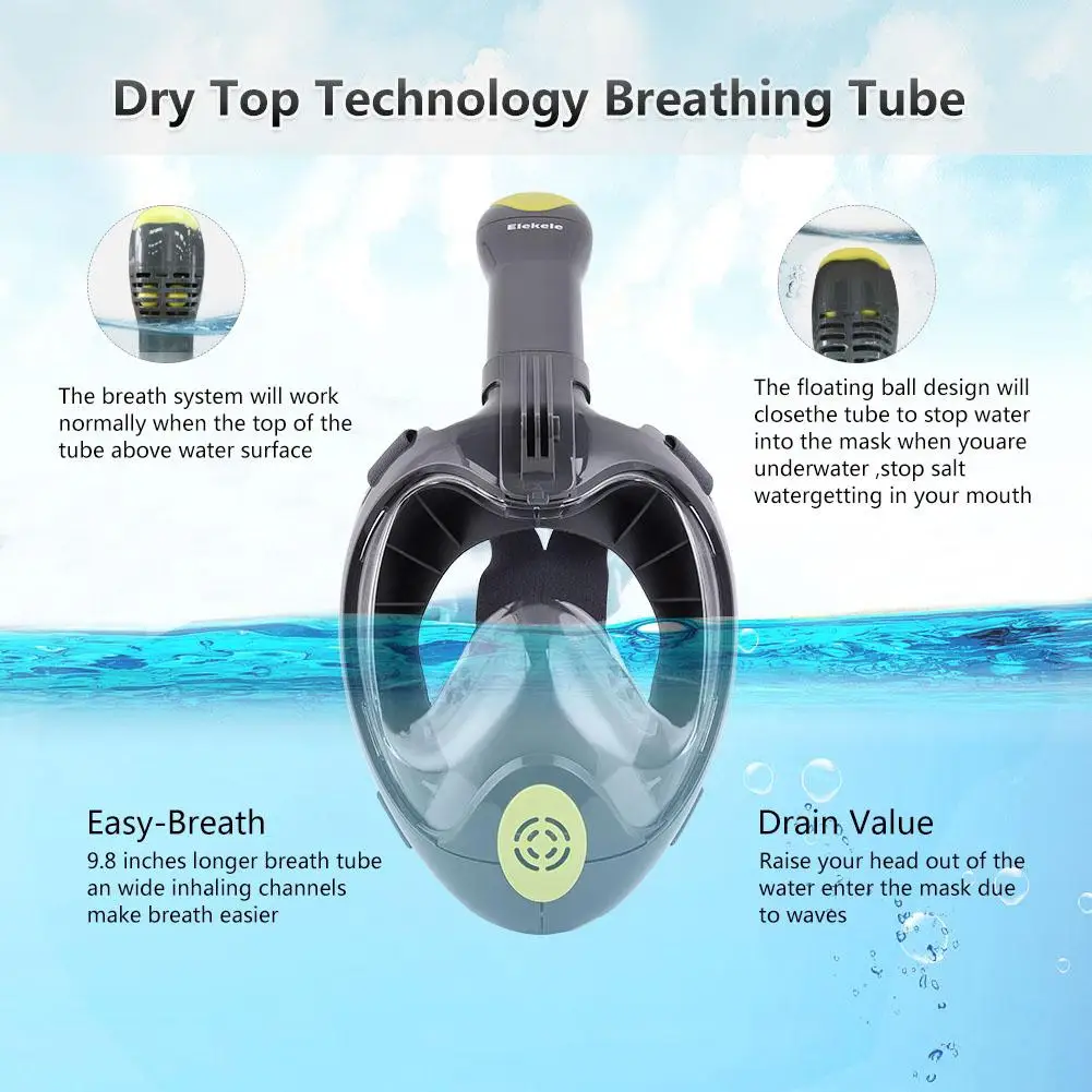 Спортивная маска для дайвинга подводная противотуманная панорамная подводного