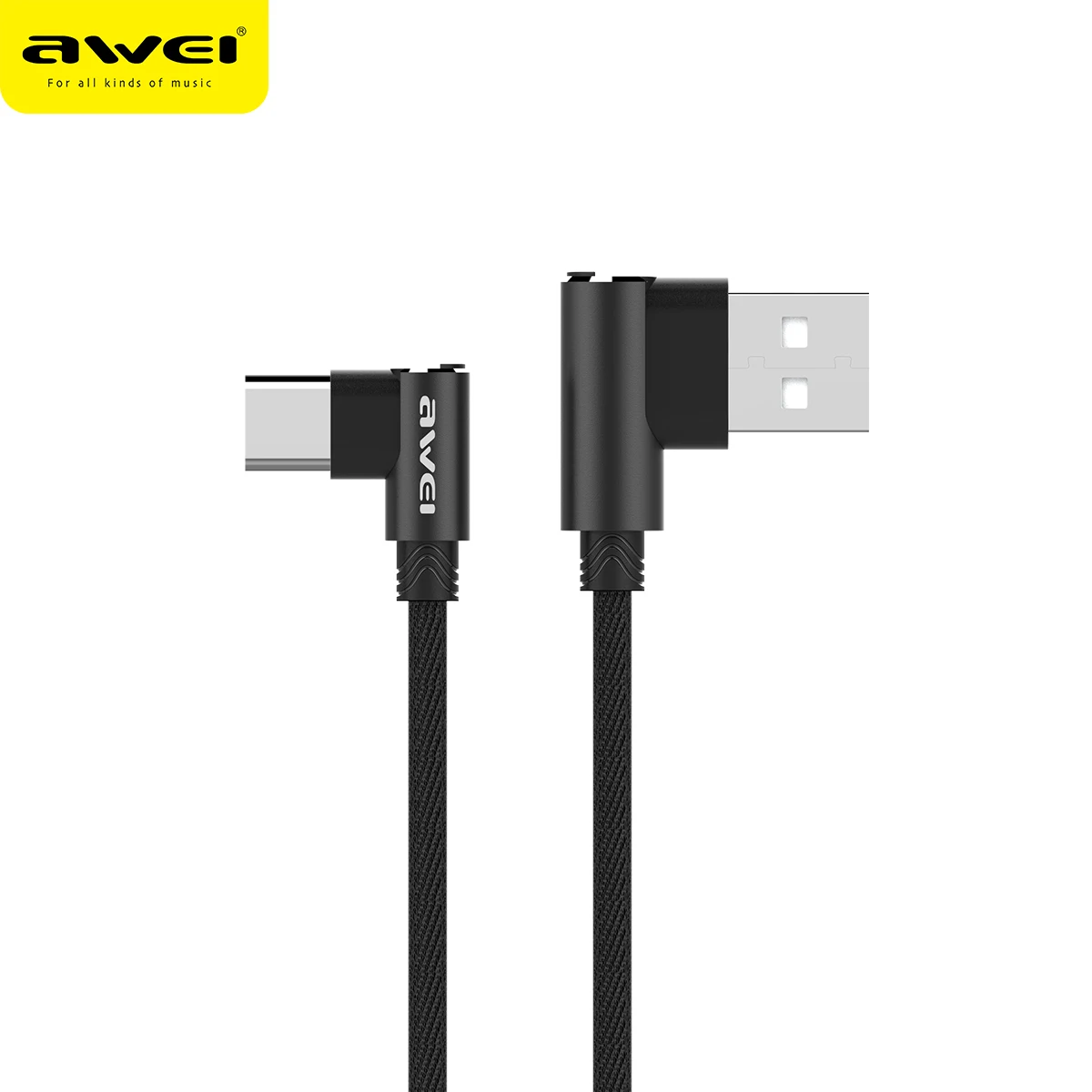 Awei CL-35 1,5 м usb type C 90 градусов быстрая зарядка Usb C кабель type-c кабель для передачи данных для huawei 9 pro P10 samsung S8 S9 Note 9 8