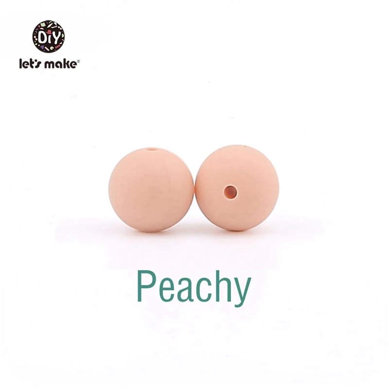 Peachy Детские Прорезыватели для зубов, силиконовые бусины, 20 шт, 12 мм, круглые силиконовые детские Прорезыватели для зубов, пищевое качество, силикон для жевания, Детские Прорезыватели для зубов - Цвет: Peachy