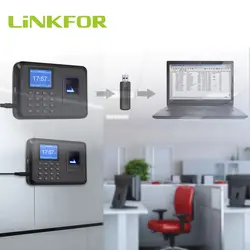 LiNKFOR 2,4 дюймовый дисплей биометрическое устройство для считывания отпечатков пальцев работник проверки в рекордер USB DC 5V часы-Регистратор