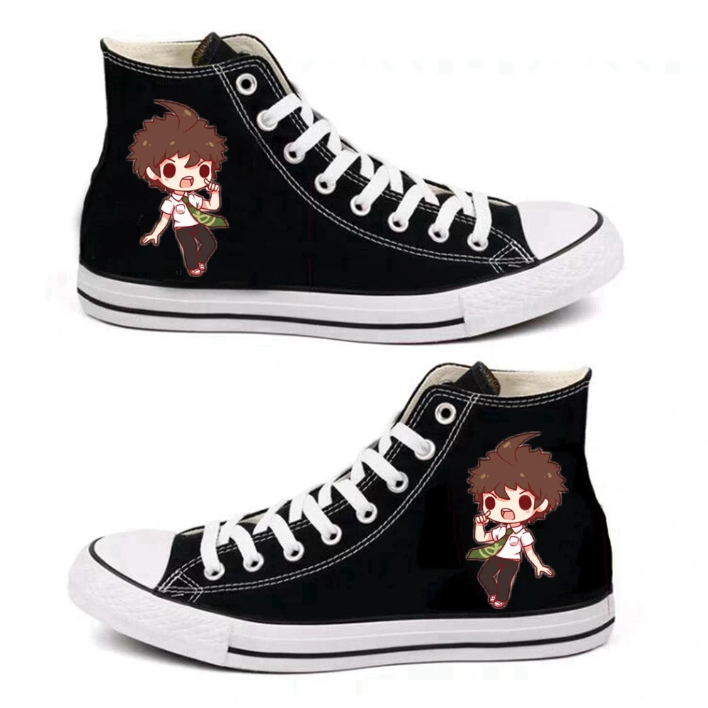 Black Shoes Тканевая обувь для костюмированной вечеринки Danganronpa Hinata Hajime; женская и Мужская Спортивная обувь для подростков; Повседневная Уличная обувь для путешествий - Цвет: Black Shoes