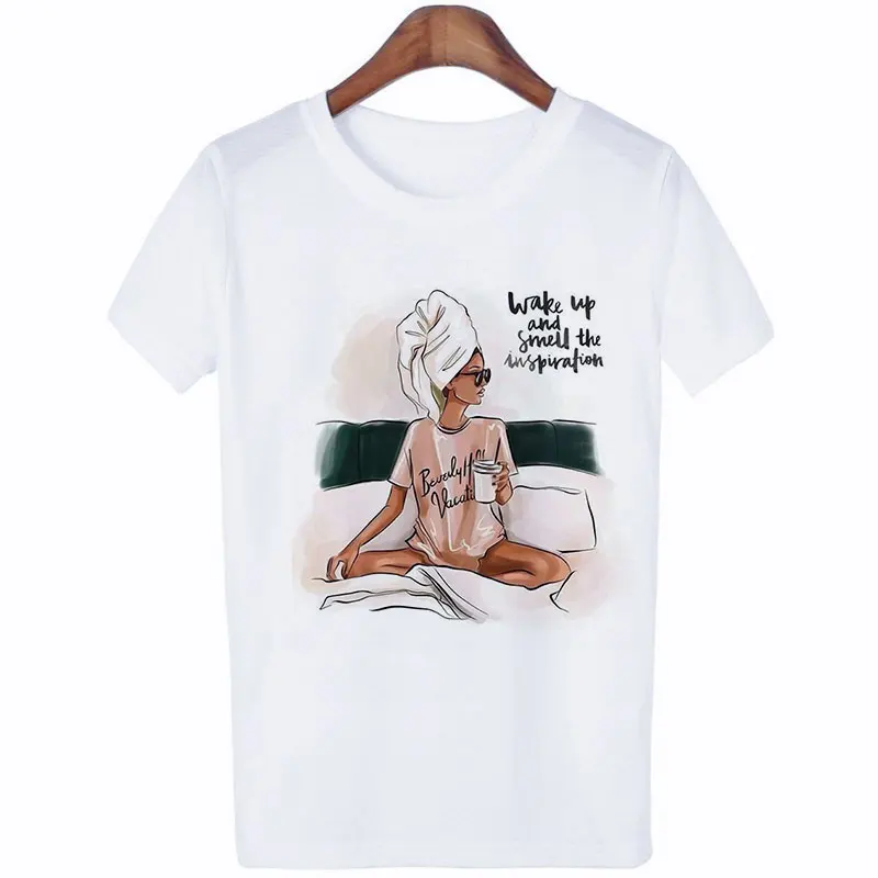 

Summer Women's O-neck T-shirt Fashion Top Cute Printed Letters LadiesT-shirt Harajuku Retro T-shirt Streetwear Tee Girl Hot Sale