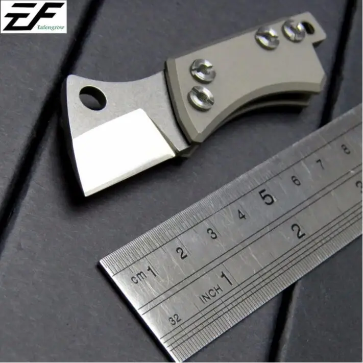 curved silver Мини-нож SERGE Bean S35VN stoneмыть лезвие титановая ручка для выживания тактический карманный нож для охоты брелок складной сувенирные ножи - Цвет: curved silver