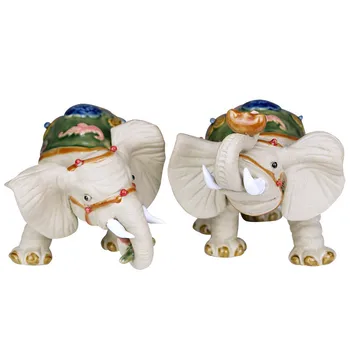 

CHINESE STYLE CERAMICS LUCKY FENG SHUI ANIMALS STATUE CUTE RUYI ELEPHANT CALF SCULPTURE CRAFTS HOME DECOR WEDDING GIFT R3312