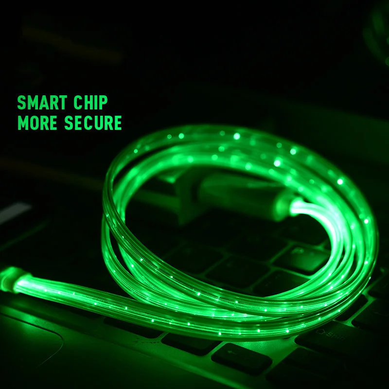 1 м USB кабель для передачи данных алюминиевый сплав металлический наконечник плоский Лапша Тип СВЕТОДИОДНЫЙ СВЕТ ВОЛОКОННЫЙ micro usb кабель синхронизации провод для быстрой зарядки