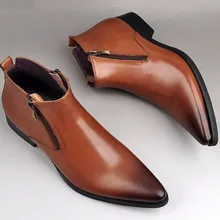 2019 Fashion Genuine Leather Work Boots Men Formal Derby Shoes Pointed Toe English Dress Boots Elegant Wedding Shoes 2019 Fashion Genuine Leather Work Boots Men Formal Derby Shoes Pointed Toe English Dress Boots Elegant Wedding Shoes