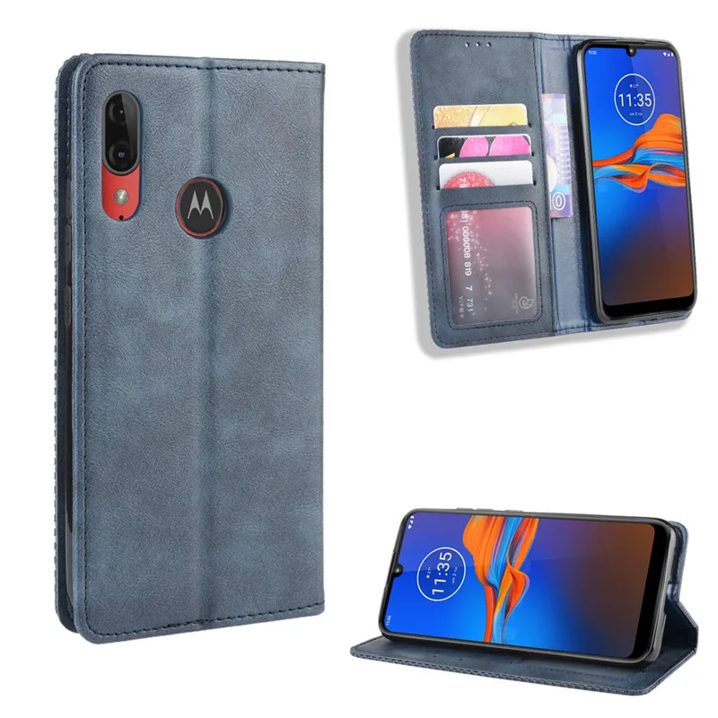 Для Motorola Moto E6 Plus чехол кожаный бумажник флип чехол для Moto One Vision P40 Play Z4 G7 power Book стильная сумка для телефона