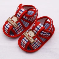 0-18M Summer Bear Pattern Hollow Sandals For Baby Boy Girl Cotton Infant Newborn Toddler Kids Soft Sole Shoes First Walker 1