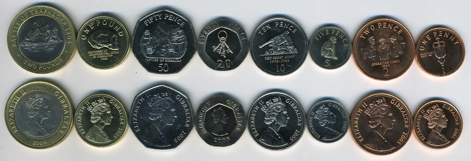 

Gibraltar Set of 8 Coins 2005 Edition Brand New 100% Authentic Original Coin Collectibles UNC