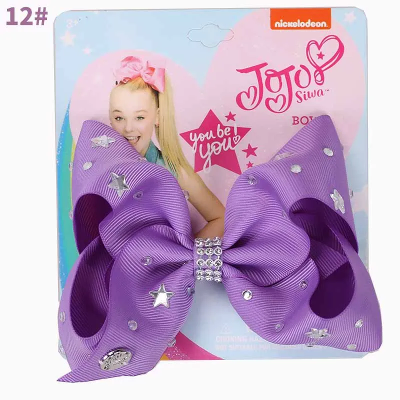 2pcslot 5 дюймов JOJO SIWA банты детский бант шпилька Горячая бурение пятиконечная звезда девушки банты, заколки для волос - Цвет: 12