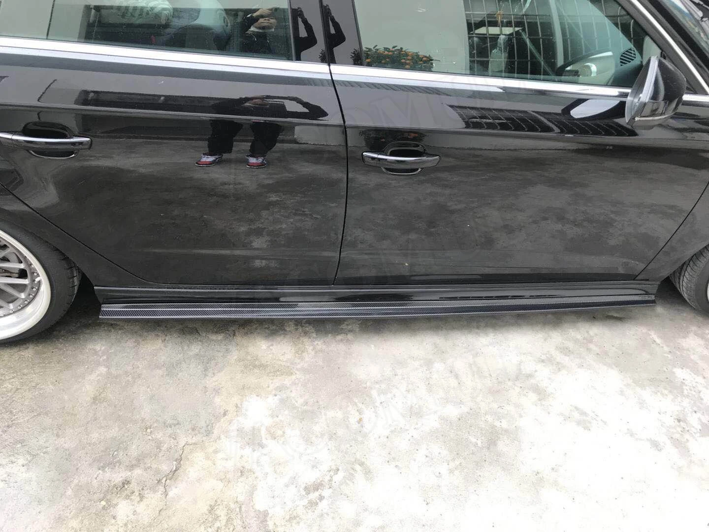 Боковые юбки из углеродного волокна фартуки для Audi A3 S3 RS3 хэтчбек- Защита бампера автомобиля Стайлинг