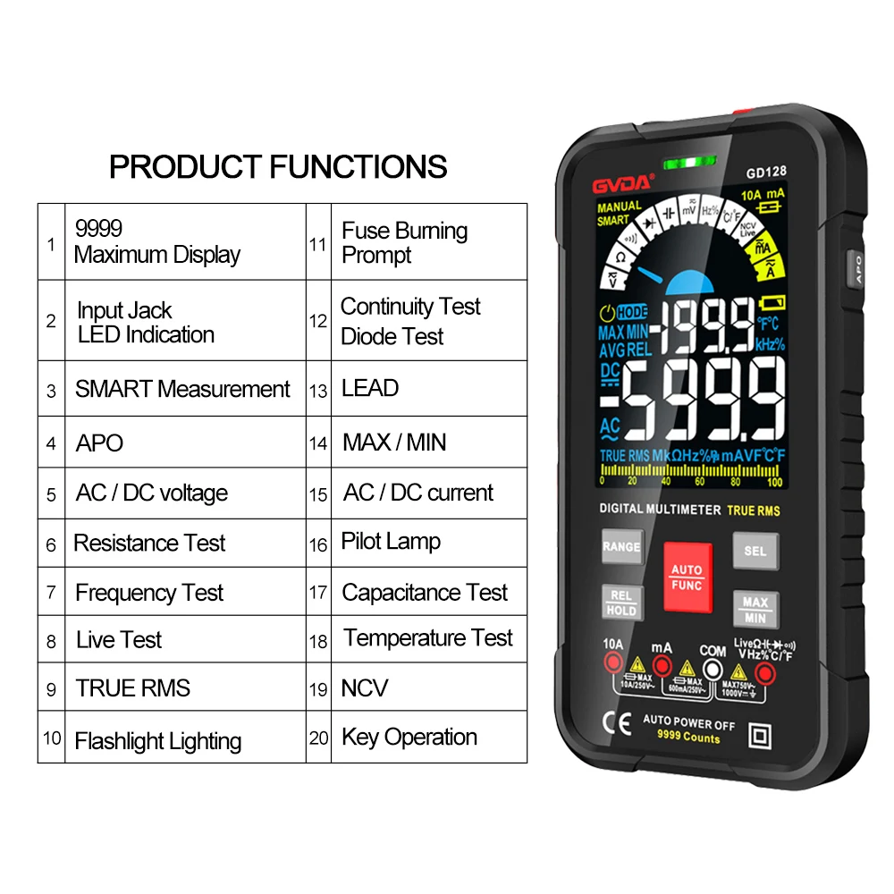 ο 9999 īƮ  Ƽ Ʈ ڵ  1000V 10A ׽ ,  Hz 뷮 REL True RMS AC DC DMM Ƽ׽