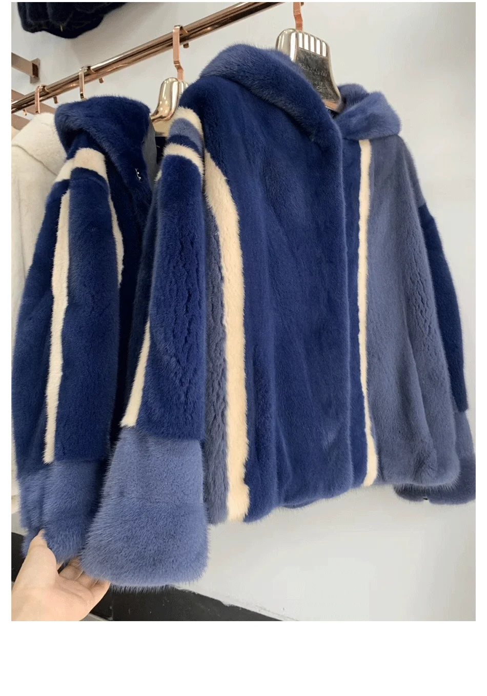 Multicolor Imported Mink Fur Coats with hood short fashion Real Fur Coats For Women Winter Warm Jacket Fashion Genuine Fur Outw