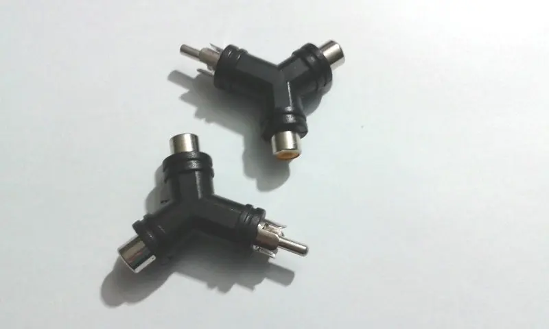 50 шт. Y адаптер 2 RCA Женский 1 RCA Мужской Разъем