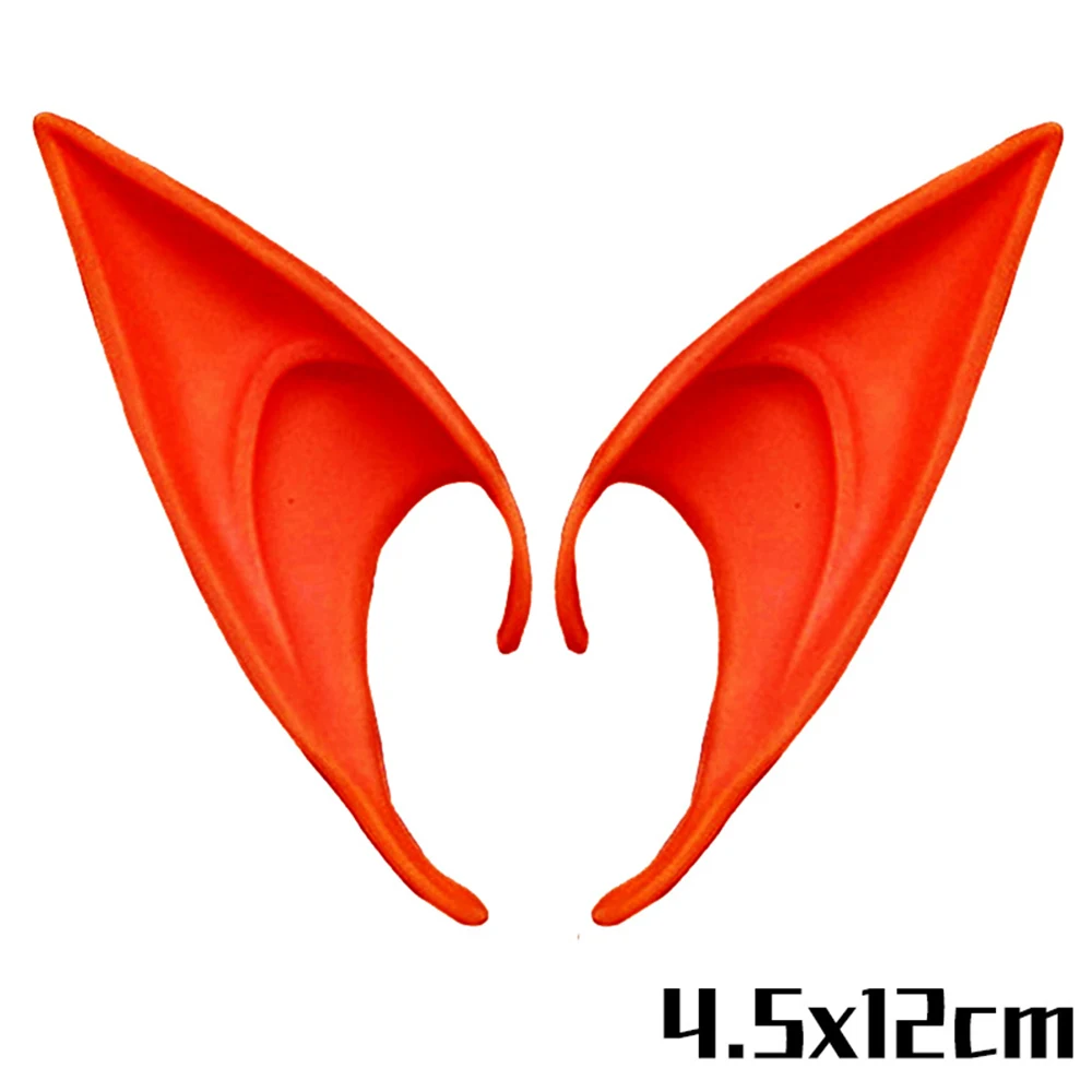 red 12cm 1 пара таинственный Ангел эльфийские уши мягкие резиновые вечерние Косплей Фея Монстр Вампир, зомби Ложные уши декоративный реквизит на Хэллоуин - Цвет: red 12cm