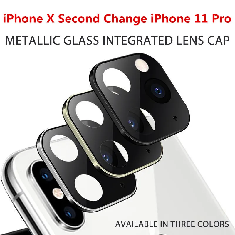 Закаленное стекло секундная Замена для iPhone 11 Pro крышка объектива камеры для iPhone X XS MAX металлическая алюминиевая задняя камера защитная крышка