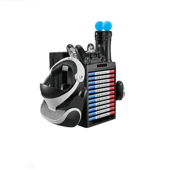 

Vertical Stand Cooling Fan Charging Holder for PS4/SLIM/PRO VR Controller Game Handle and Game Disc Cases Storage Stand
