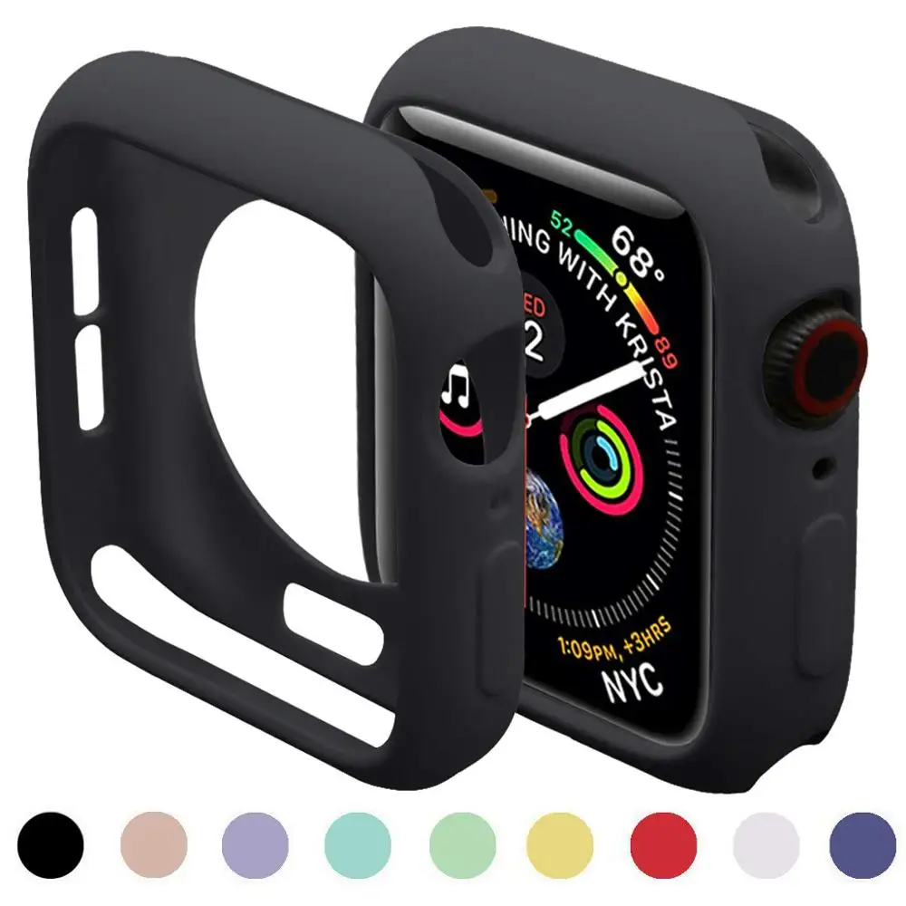 Мягкий силиконовый чехол для Apple Watch 3 2 1 42 мм 38 цветной Чехол полная защитная