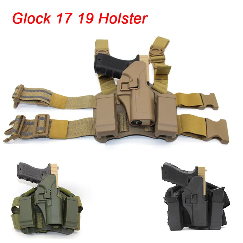

Tactical Drop Leg Gun Holster for Glock 17 19 22 23 31 32 Airsoft Gun Case Right Hand Military Hunting Pistol Thigh Holster