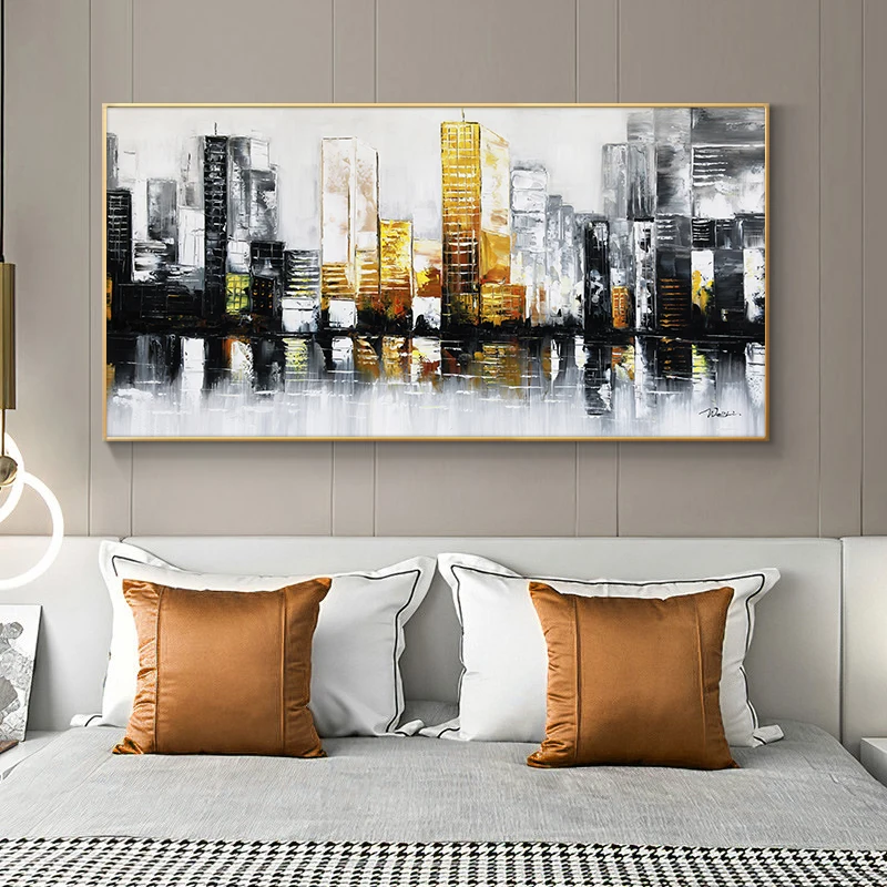 Abstract Modern City Canvas Painting On The Wall Landscape Posters And Prints Art Pictures For Living Room Home Decor | Дом и сад