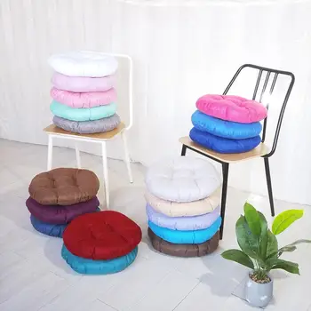 

EHOMEBUY Round Chair Pads Seat Cushion Linen Style Simple for Home Chair Seat Cushions Soft Floor Mat Solid Color Office Pillows