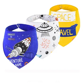 

3pcs/set Baby Bibs Waterproof Bandana Bibs Burp Cloths Print Animal Triangle Cotton Baby Scarf Meal Collar Burp Baby Accessories