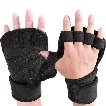 

Weight Lifting Gloves Fitness Semi Finger Sports Cross Training Gloves Hand Guards Wristbands Dumbbells Gym Silicone Padding