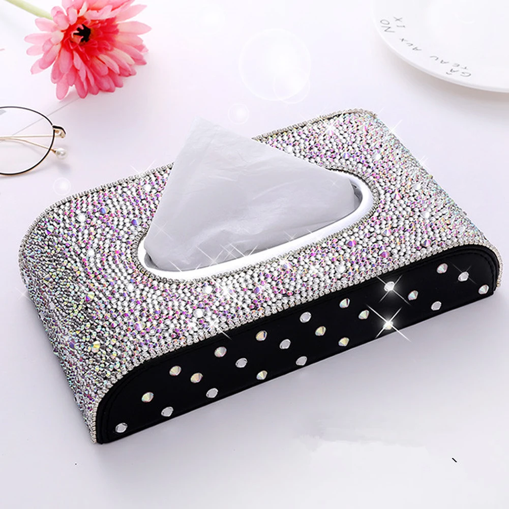 Bling Car Tissue Box высокого класса кристаллическая бумажная обложка чехол для салона автомобиля аксессуары для укладки