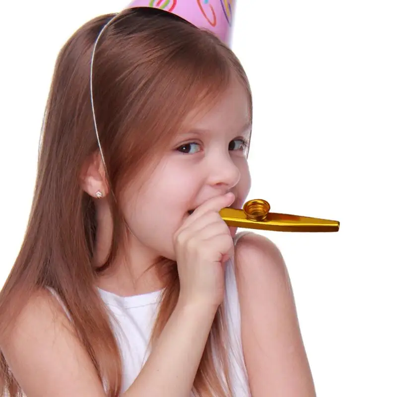 6 шт. легкий металлический Kazoos комплект для малышей детей студентов флейта музыкальный инструмент