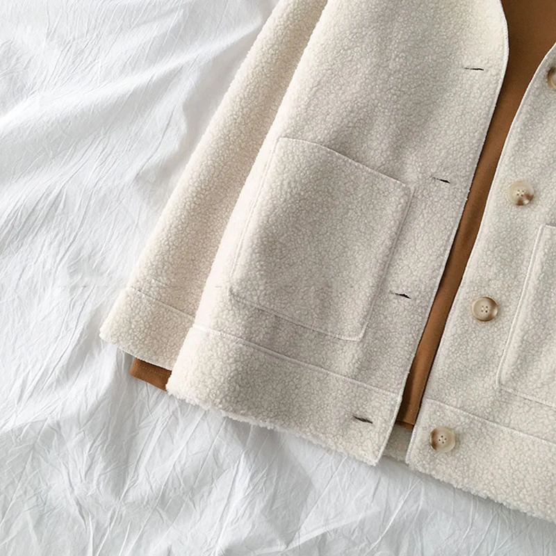 Gaganight однотонное Женское зимнее пальто 219 Новая модная куртка с длинным рукавом флисовая Осенняя верхняя одежда винтажное пальто для офисных леди