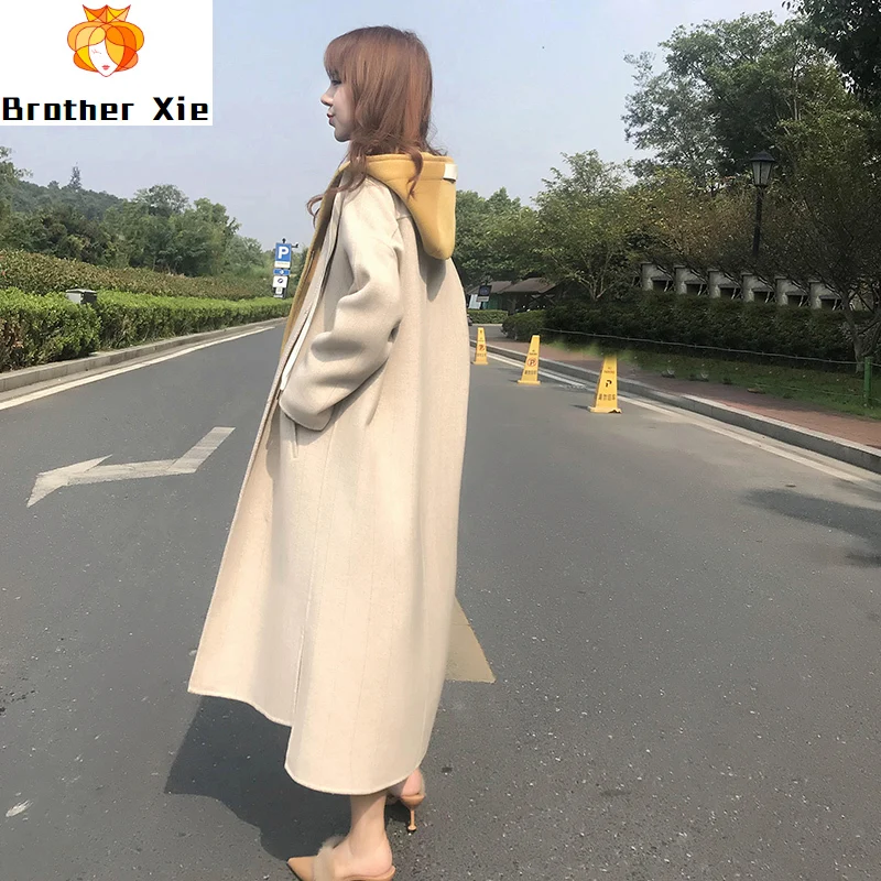 

Anti-season Overcoat Ladies Thicken Mid-long Nizi Wool Coat for Students in Autumn and Winter