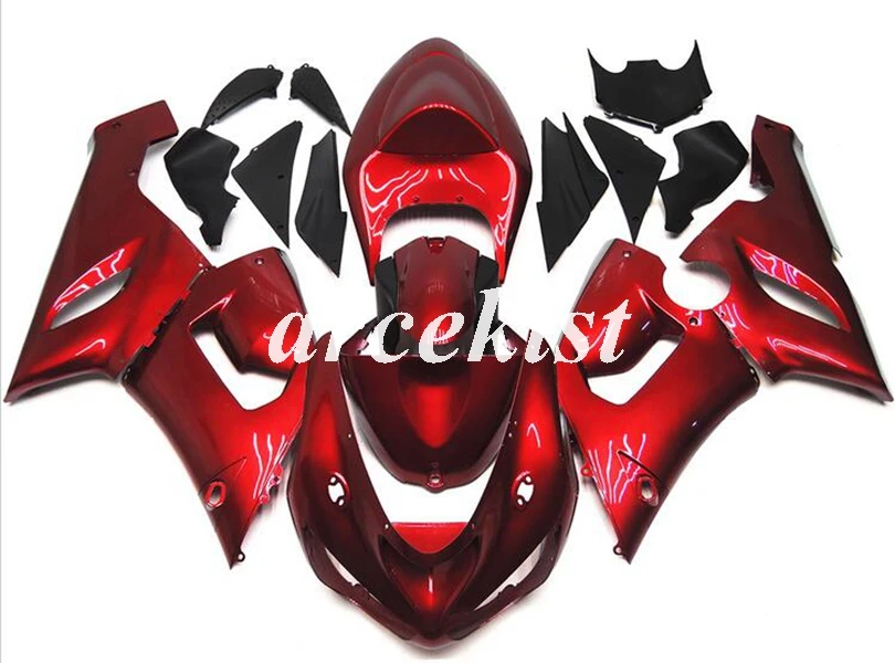 ABS мотоцикл обтекатели комплект подходит для kawasaki Ninja ZX6R 636 2005 2006 05 06 6R ZX-6R Кузов Набор на заказ белый черный - Цвет: Red wine