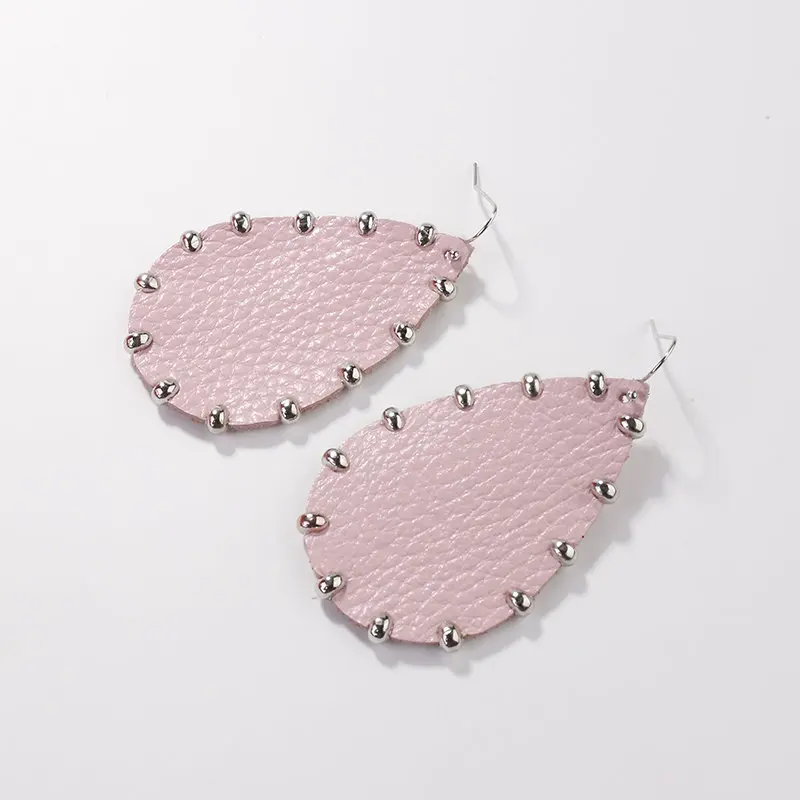 AENSOA розовые серьги корейский цветок с бисером и перьями серьга геометрической формы Смола акриловая кожа серьги для женщин ювелирные изделия brinco - Окраска металла: 3