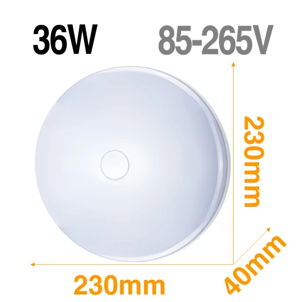 Светодиодная панельная лампа круглый потолочный светильник AC85-265V современный поверхностный монтаж светильник 48 Вт 36 Вт 24 Вт 18 Вт 13 Вт 9 Вт 6 Вт встраиваемый светильник ing лампы - Испускаемый цвет: 01-Round 36W