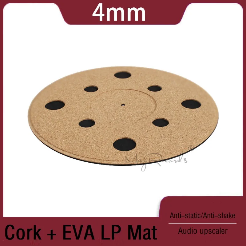 Antistatic Cork Turntable Slipmat With Eva Slip Mat For Vinyl Record