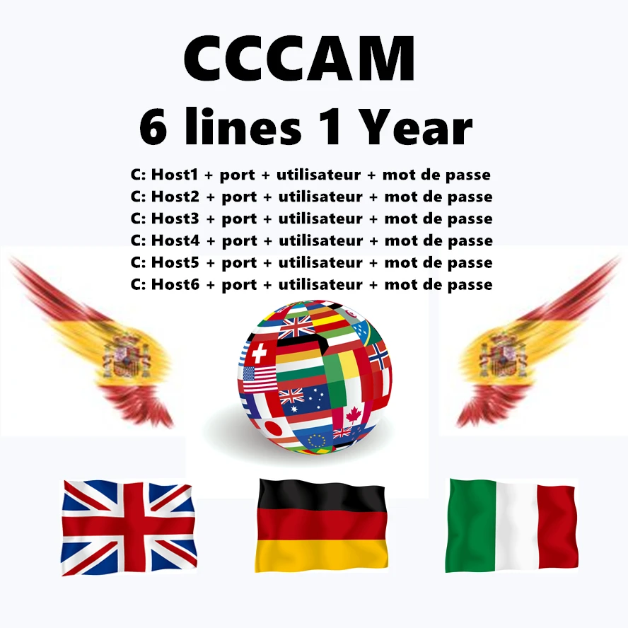 CCcam Европа Cline 6 линий для Испания Великобритания французский Германия Netherland Polsat для декоte декодер приемника ziggo